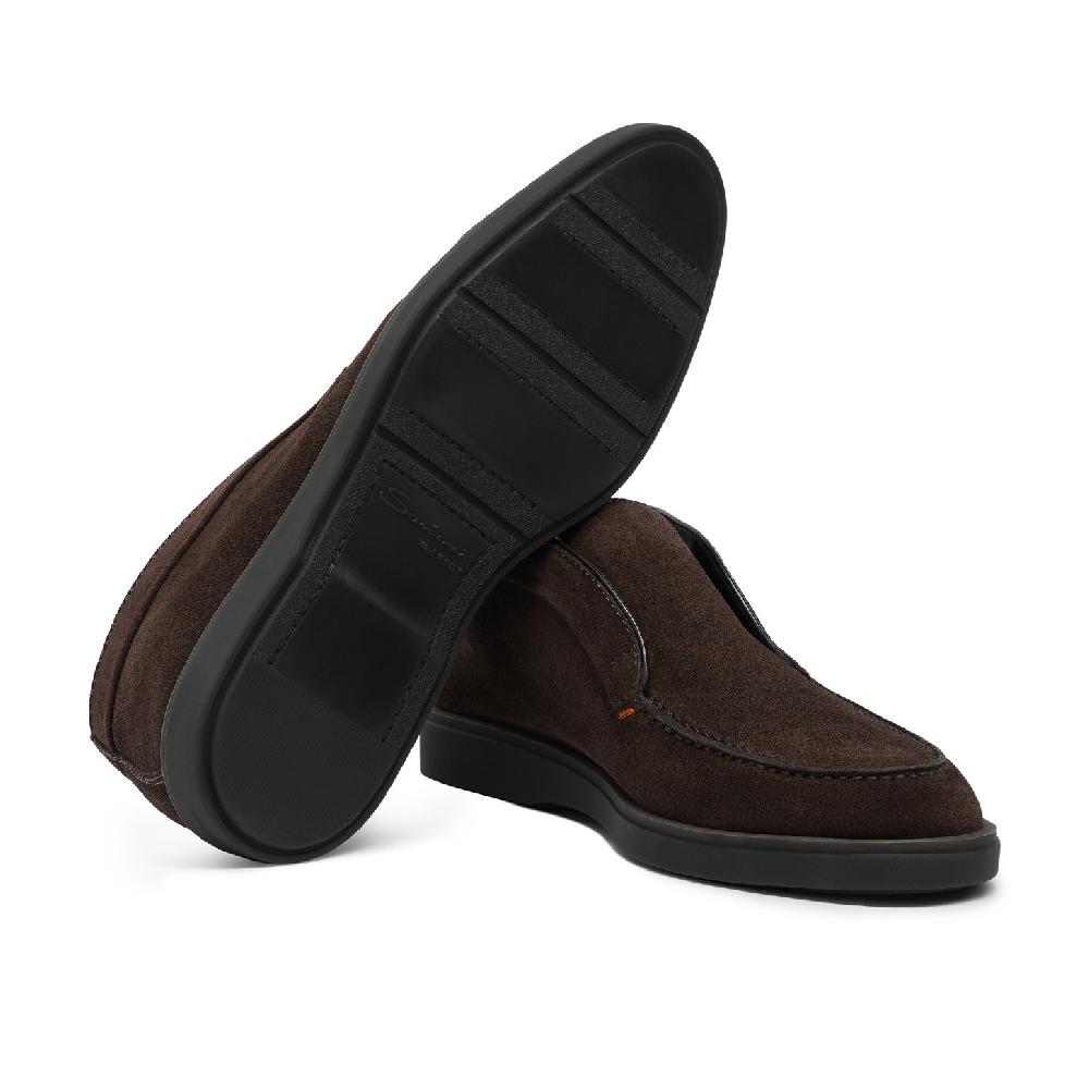 Santoni Stivaletto desert da uomo in suede marrone Vendita