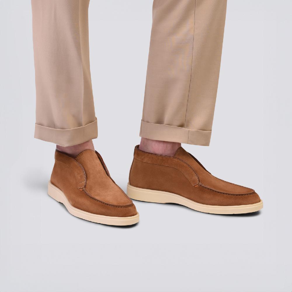 Santoni Stivaletto desert da uomo in suede marrone Promozione