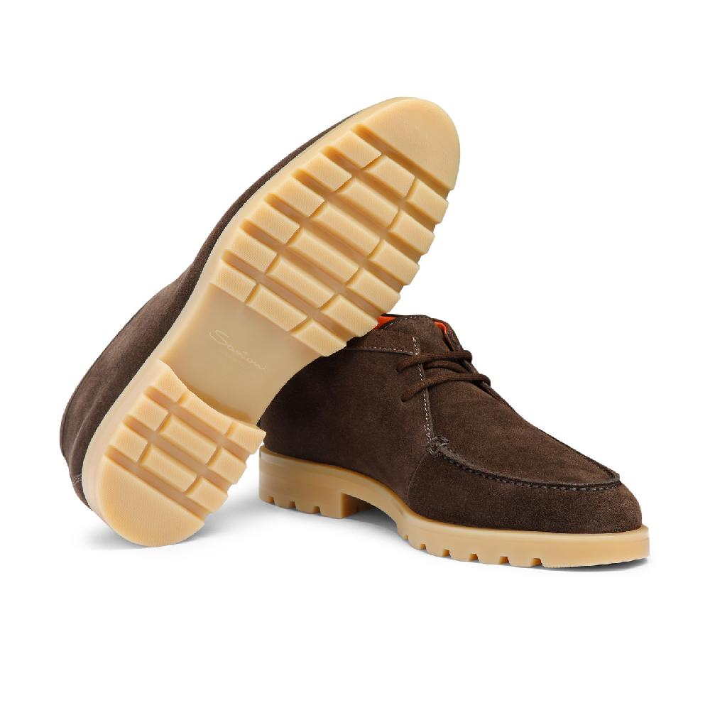Santoni Stivaletto desert da uomo in suede marrone Qualità Garantita