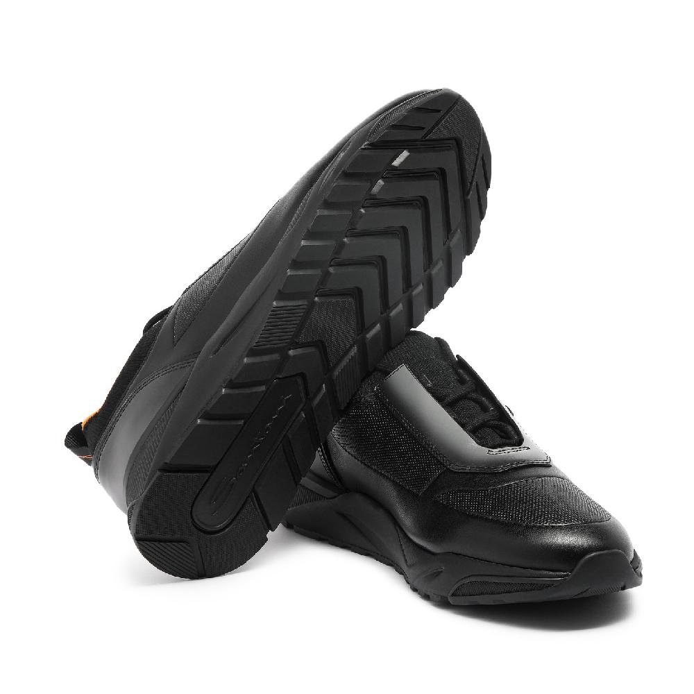 Santoni Sneaker da uomo in pelle nera Consegna Veloce