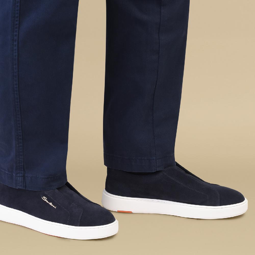Santoni Sneaker slip-on da uomo in suede blu Fino Al -60%