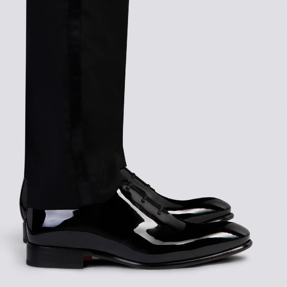 Santoni Stringata oxford da uomo in vernice nera Prezzo Ridotto