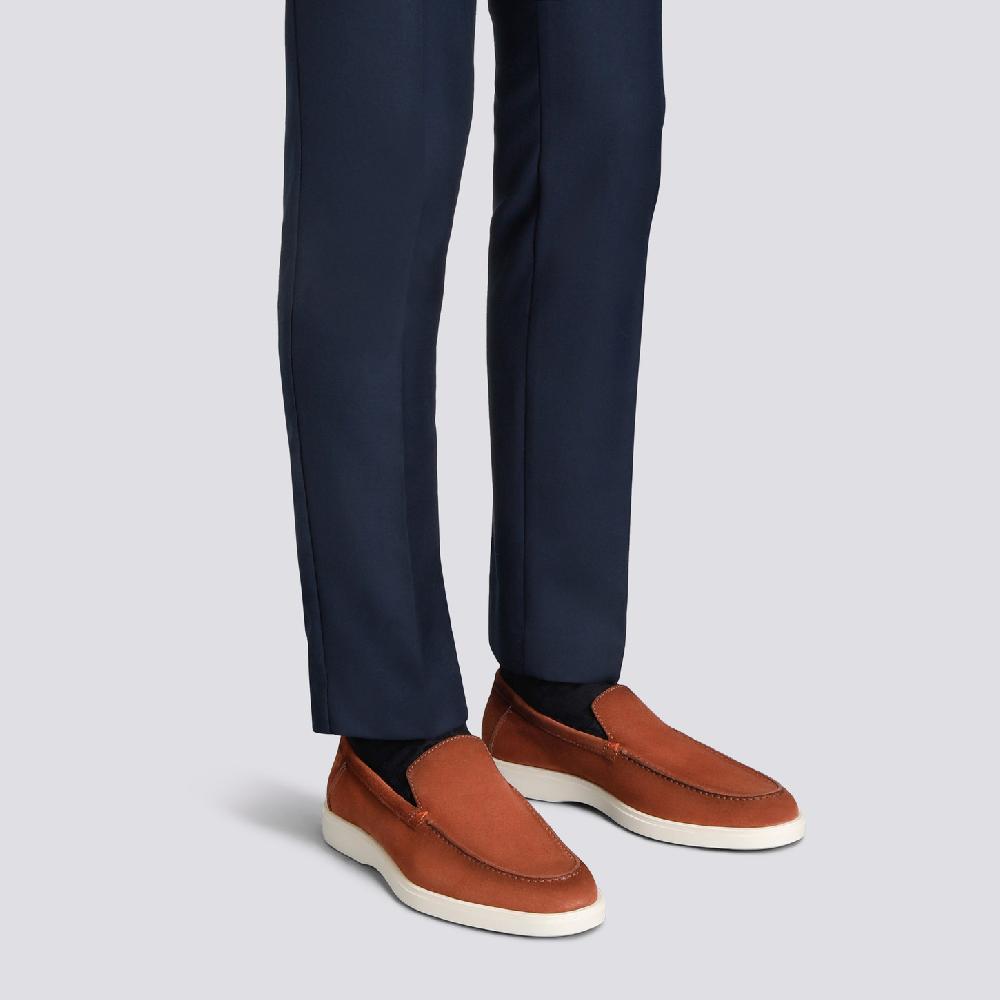 Santoni Mocassino da uomo in suede marrone Sottocosto