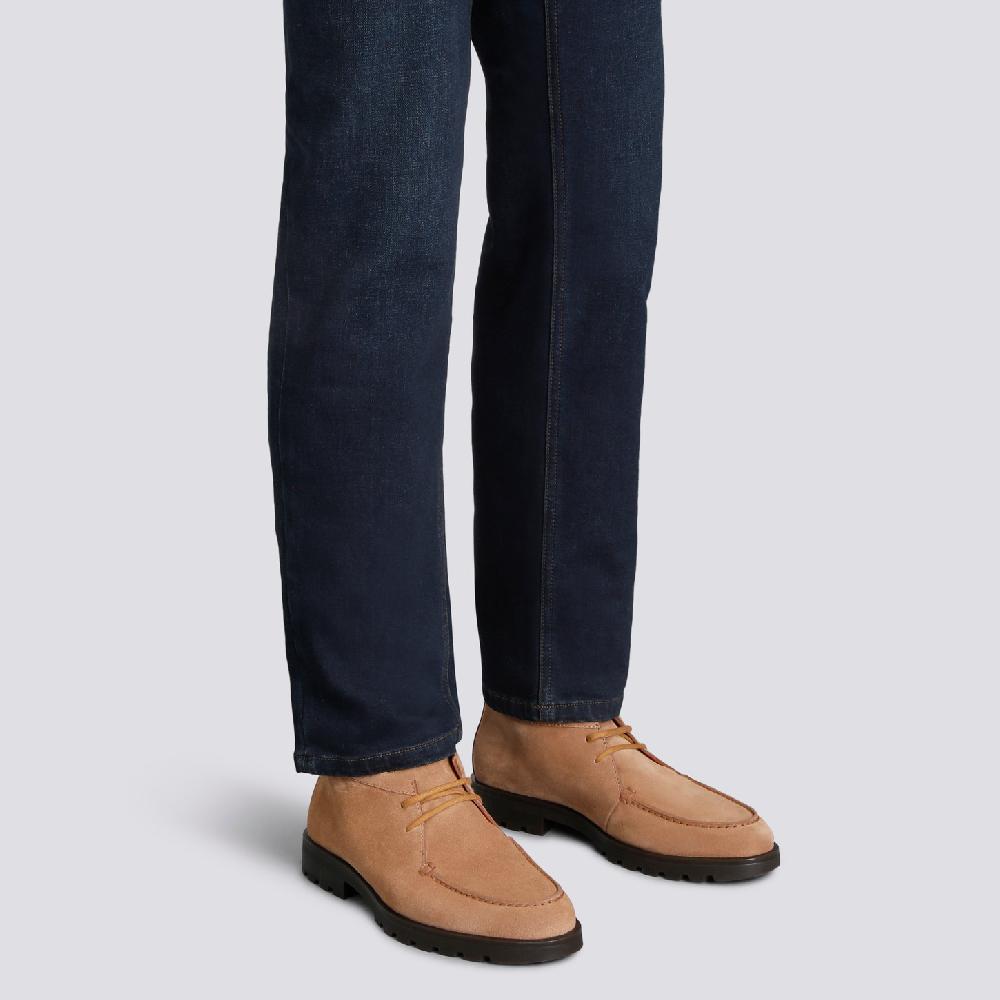 Santoni Stivaletto desert da uomo in suede marrone chiaro Saldi Di Fabbrica