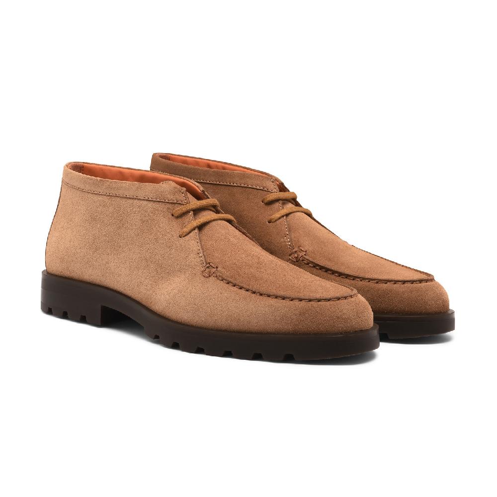 Santoni Stivaletto desert da uomo in suede marrone chiaro Saldi Di Fabbrica