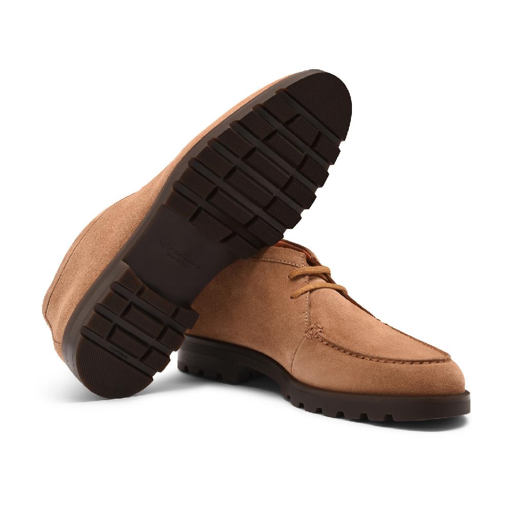 Santoni Stivaletto desert da uomo in suede marrone chiaro Saldi Di Fabbrica