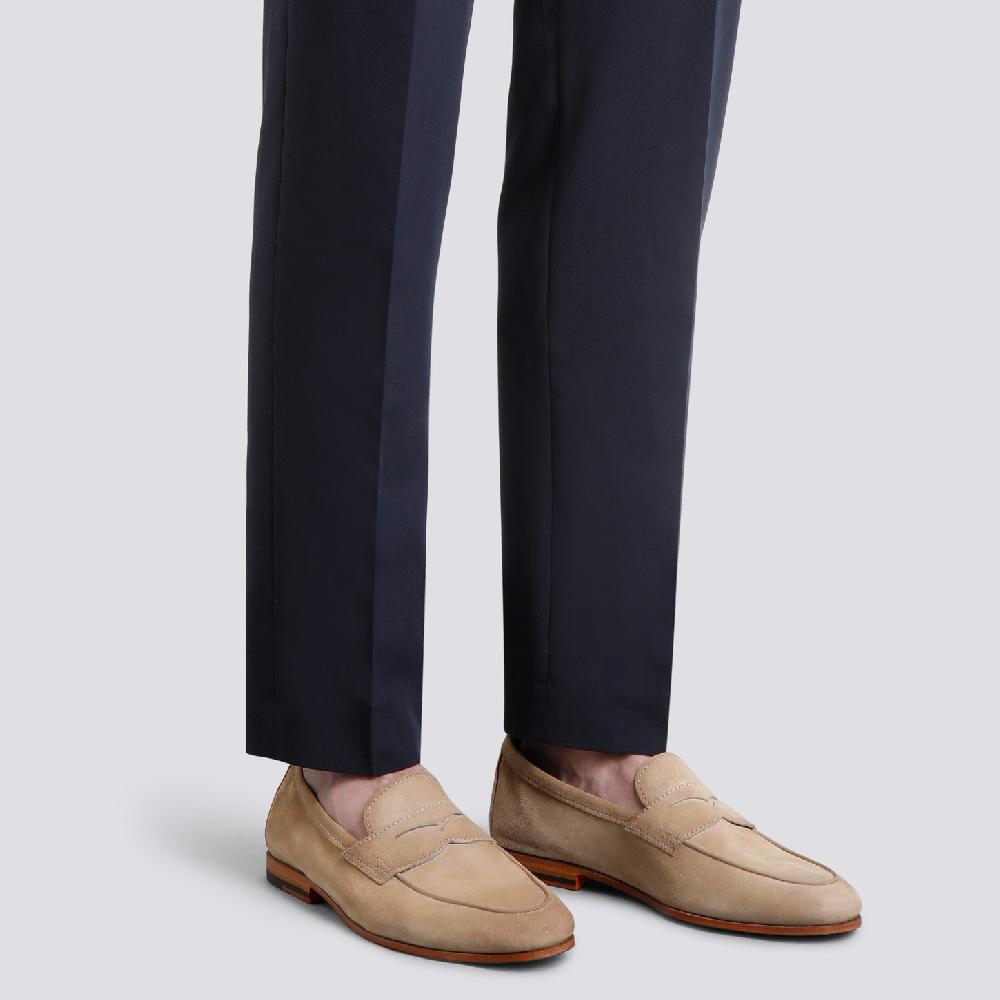 Santoni Mocassino Carlo da uomo in suede beige I Più Venduti