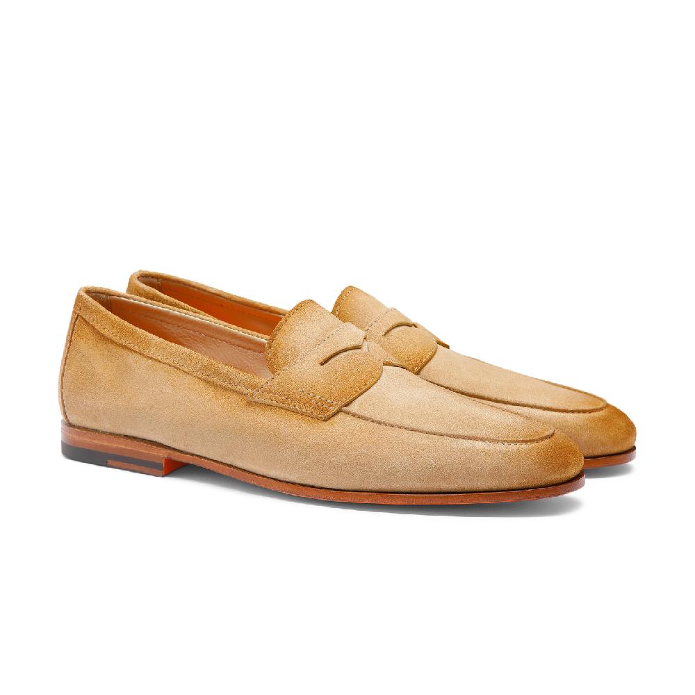 Santoni Mocassino Carlo da uomo in suede beige I Più Venduti