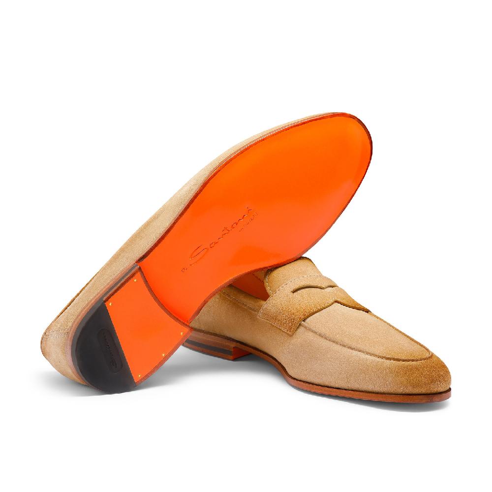 Santoni Mocassino Carlo da uomo in suede beige I Più Venduti