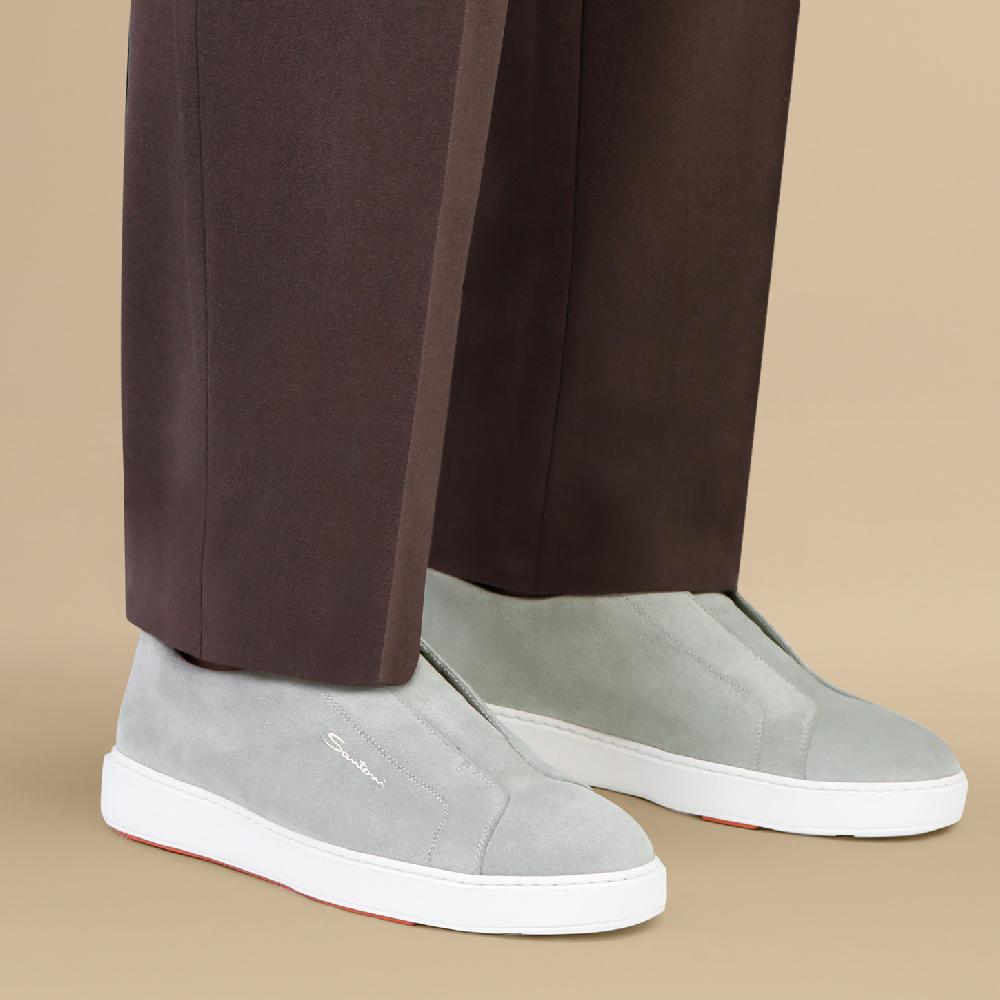 Santoni Sneaker slip-on da uomo in suede verde 2025