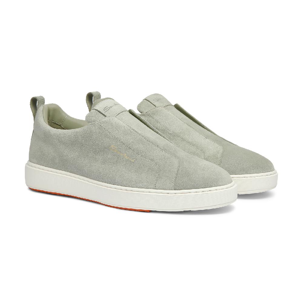 Santoni Sneaker slip-on da uomo in suede verde 2025