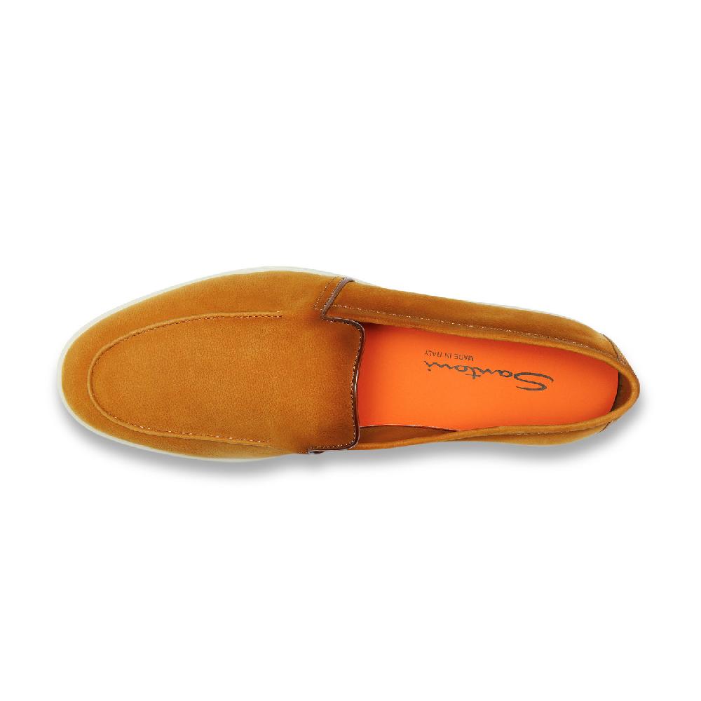 Santoni Mocassino da uomo in nabuck bottalato marrone Qualità Garantita