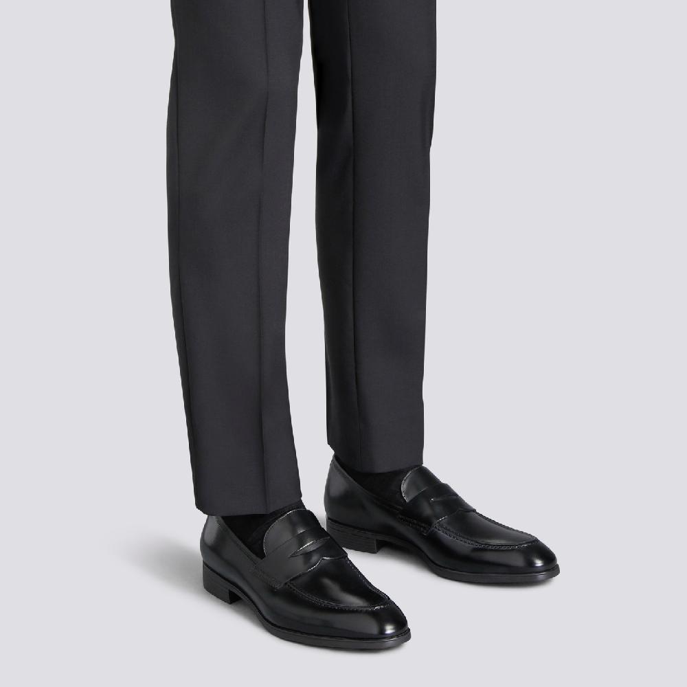 Santoni Mocassino penny da uomo in pelle nera Convenienza