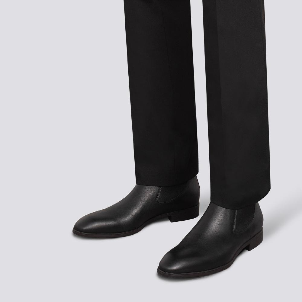 Santoni Stivaletto chelsea da uomo in pelle nera Presa