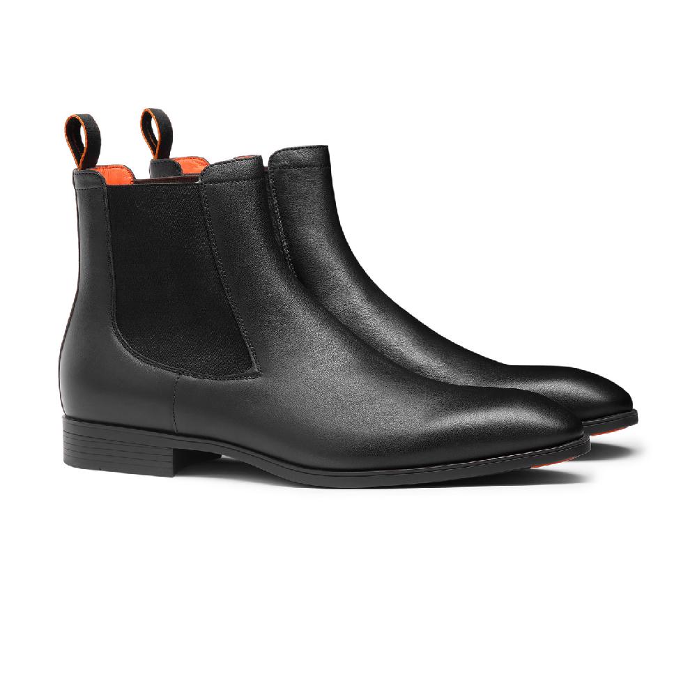 Santoni Stivaletto chelsea da uomo in pelle nera Presa