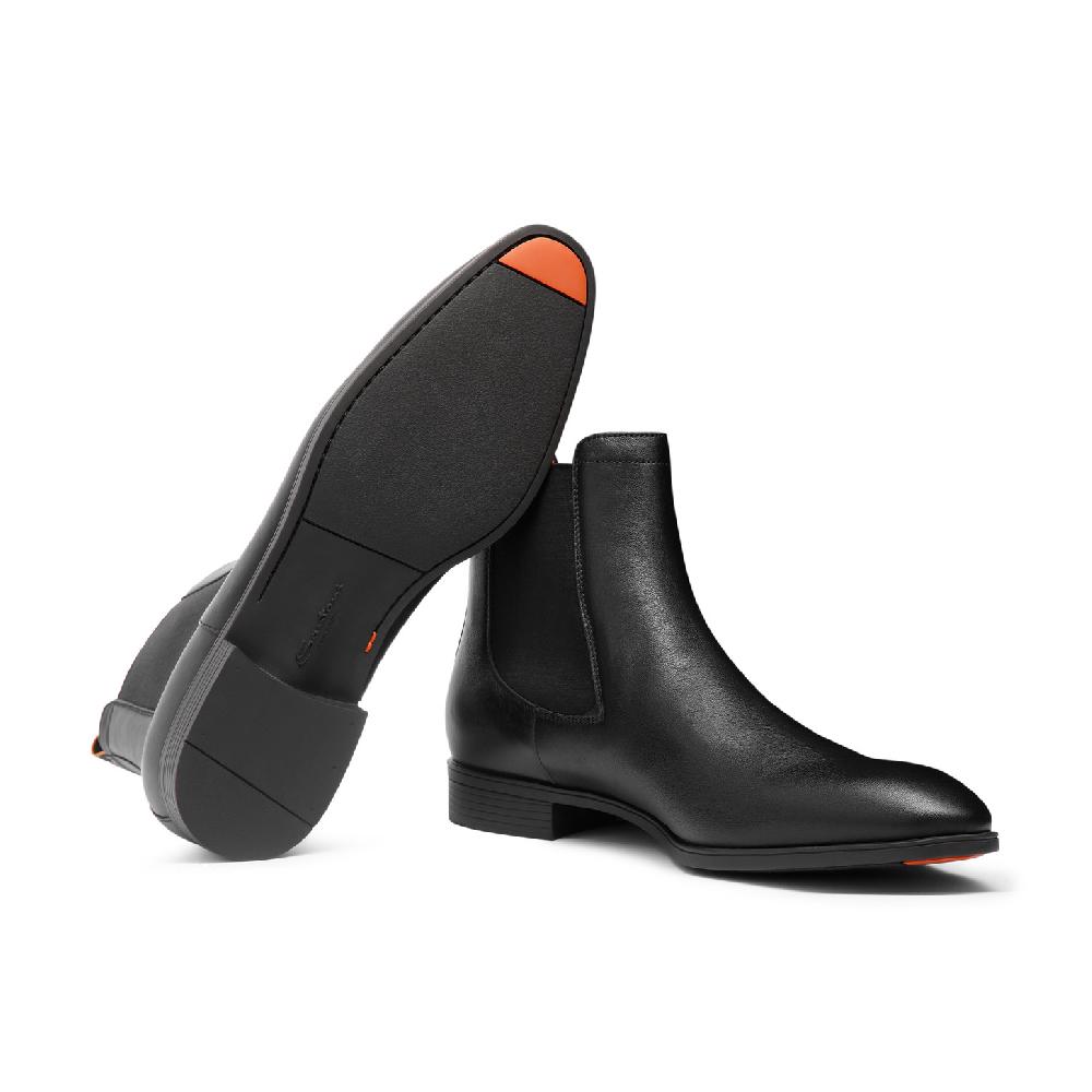 Santoni Stivaletto chelsea da uomo in pelle nera Presa
