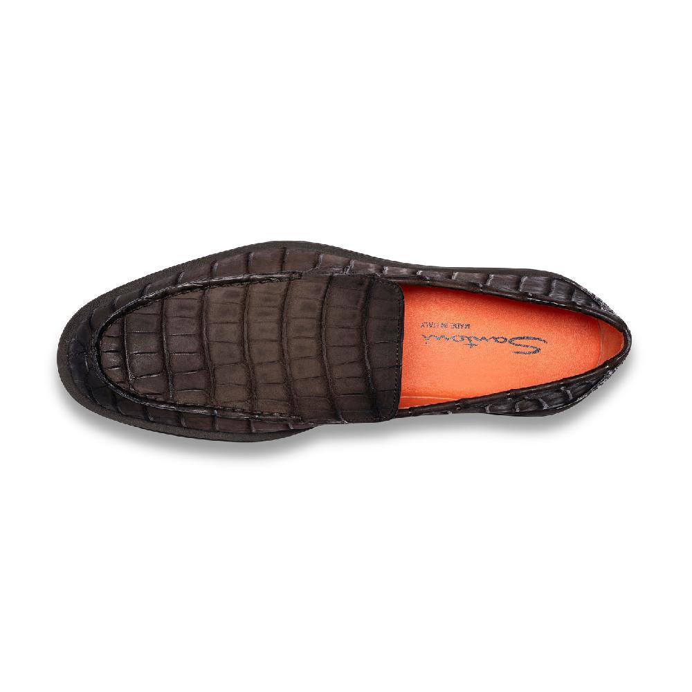 Santoni Mocassino da uomo in alligatore testa di moro Vendita