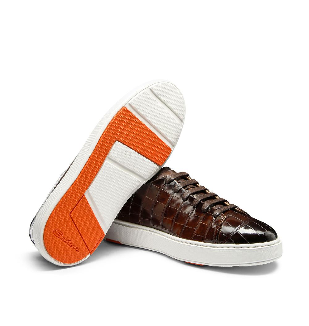 Santoni Sneaker da uomo in alligatore testa di moro Affare Del Giorno