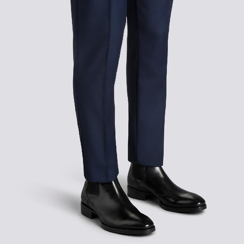 Santoni Stivaletto chelsea da uomo in pelle anticata nera Flash Sale