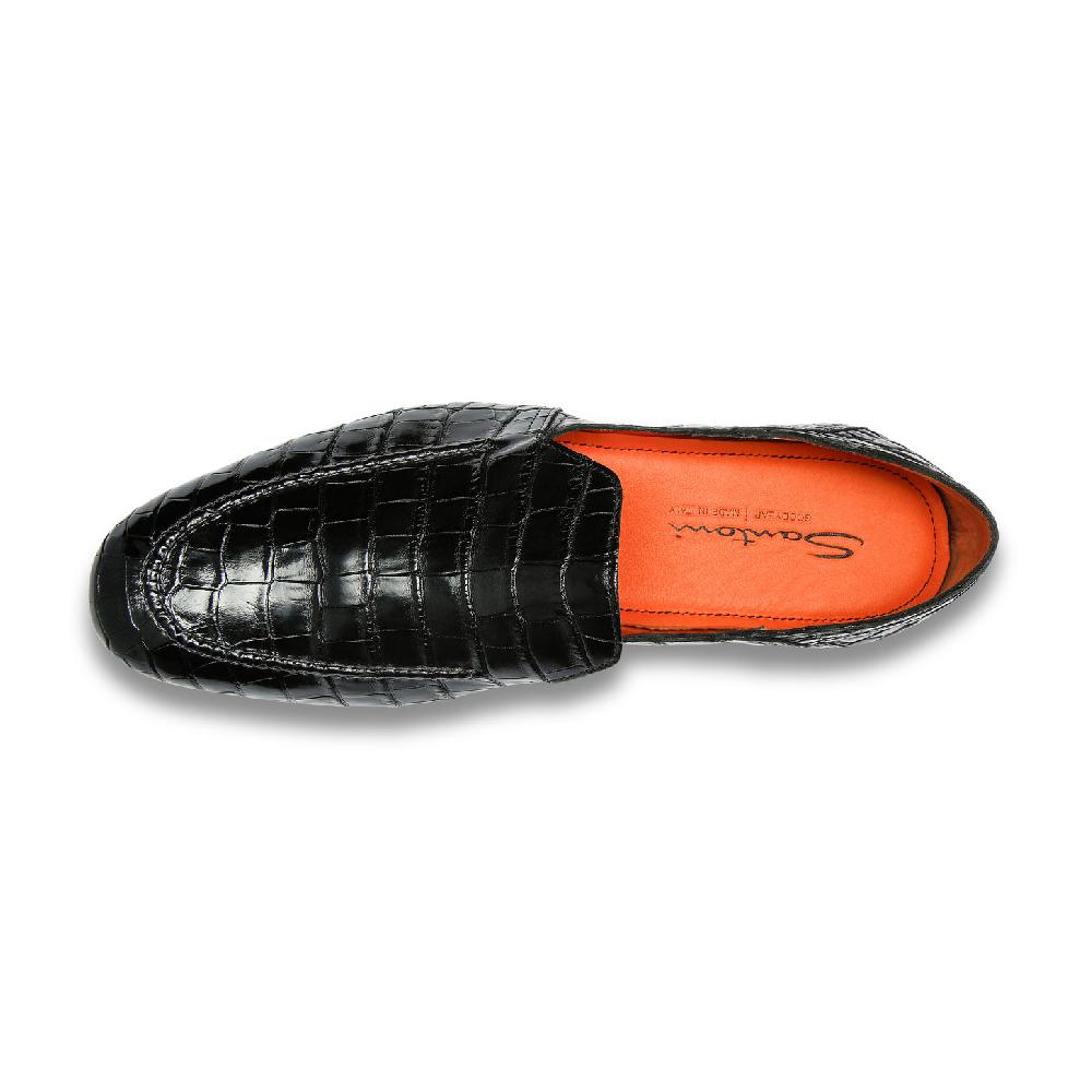 Santoni Mocassino da uomo in alligatore grigio Negozio