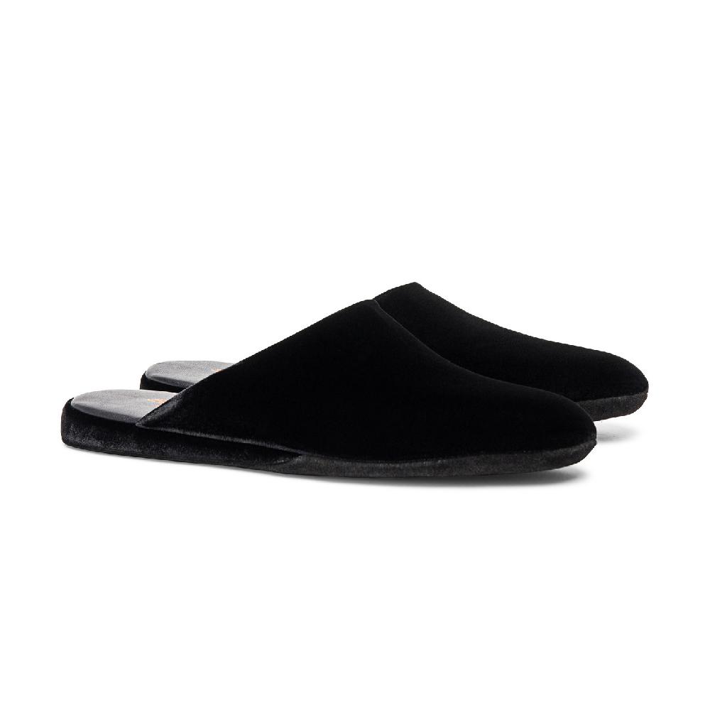 Santoni Pantofola da uomo in velluto nero Nuova