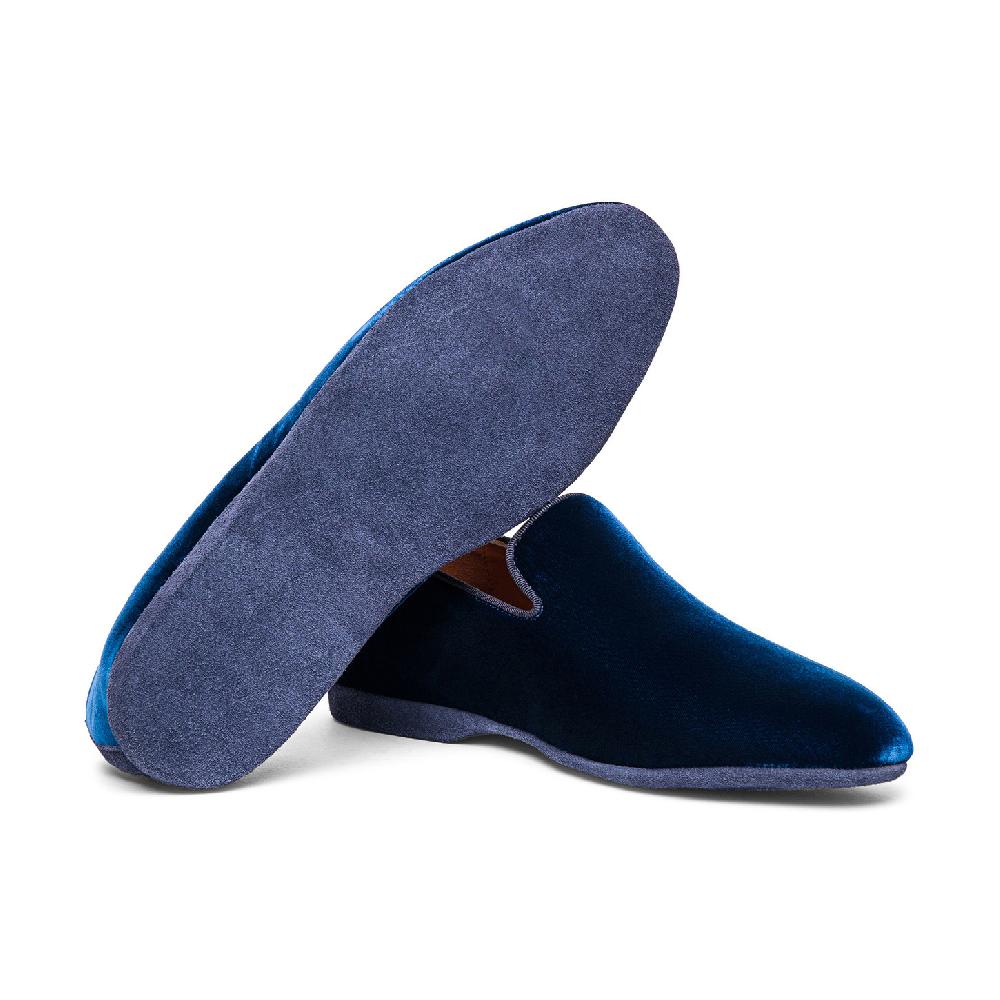 Santoni Pantofola da uomo in velluto blu Moda