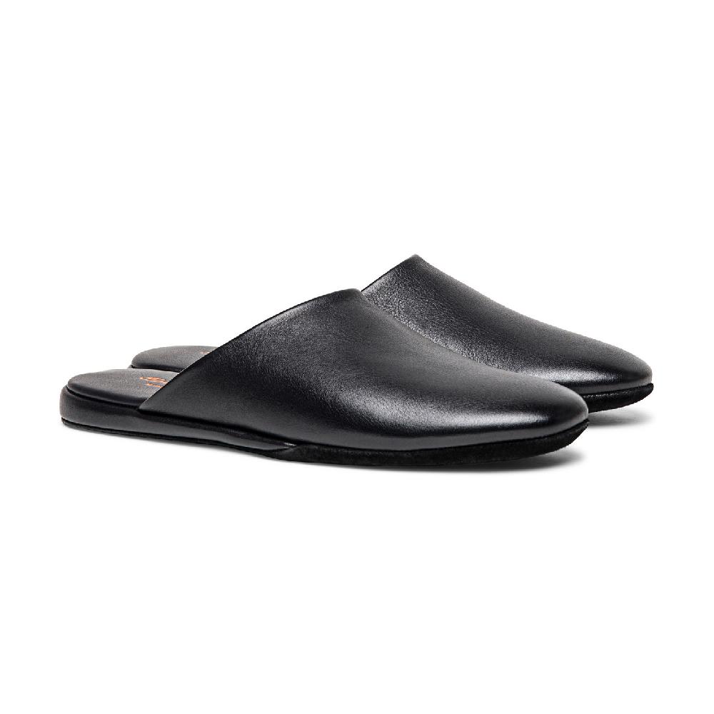 Santoni Pantofola da uomo in pelle nera 2025