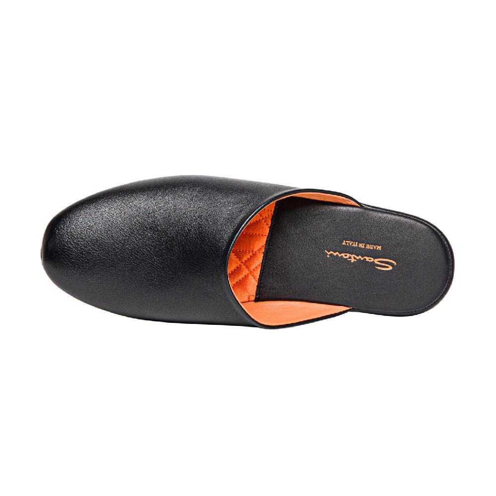 Santoni Pantofola da uomo in pelle nera 2025