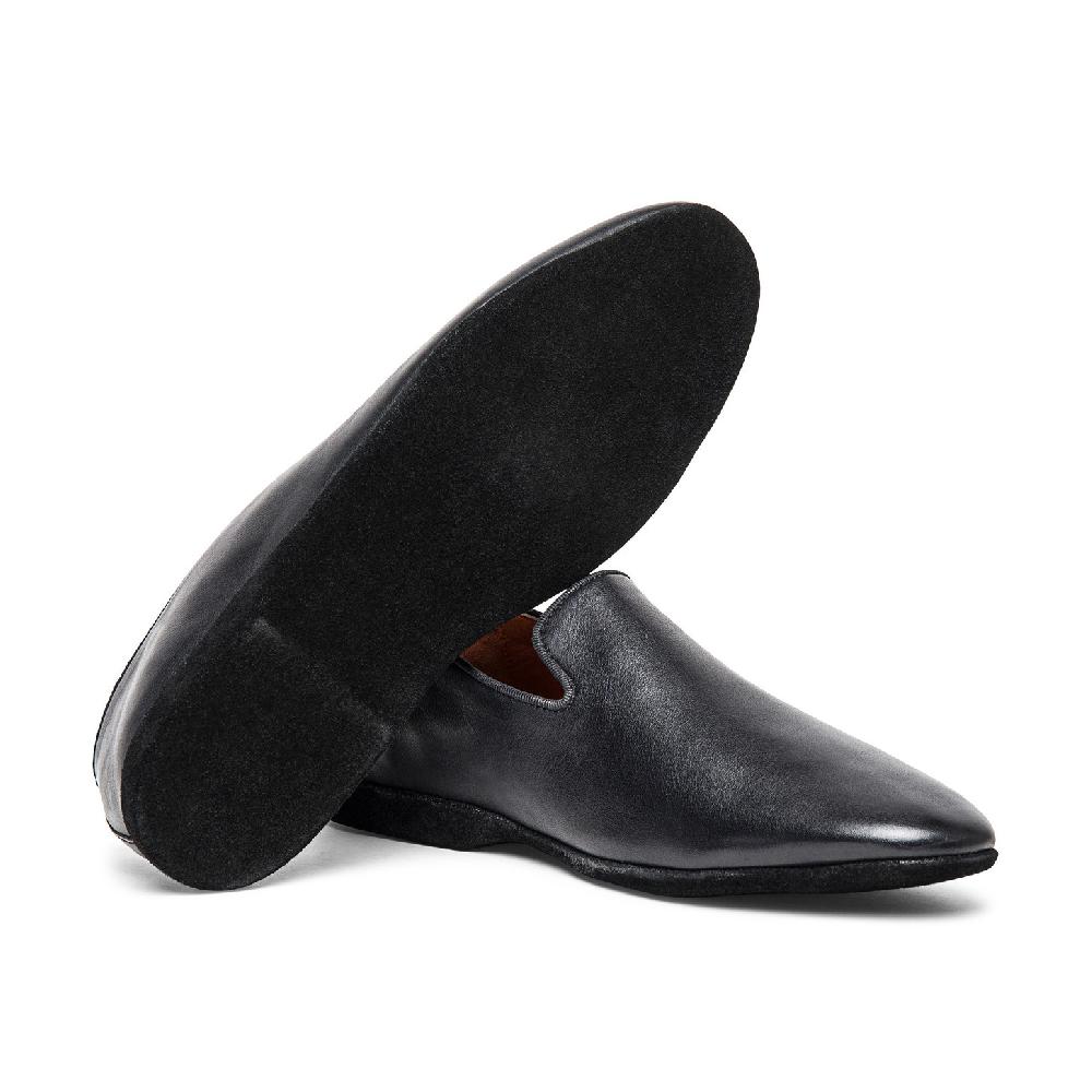 Santoni Pantofola da uomo in pelle nera Italia