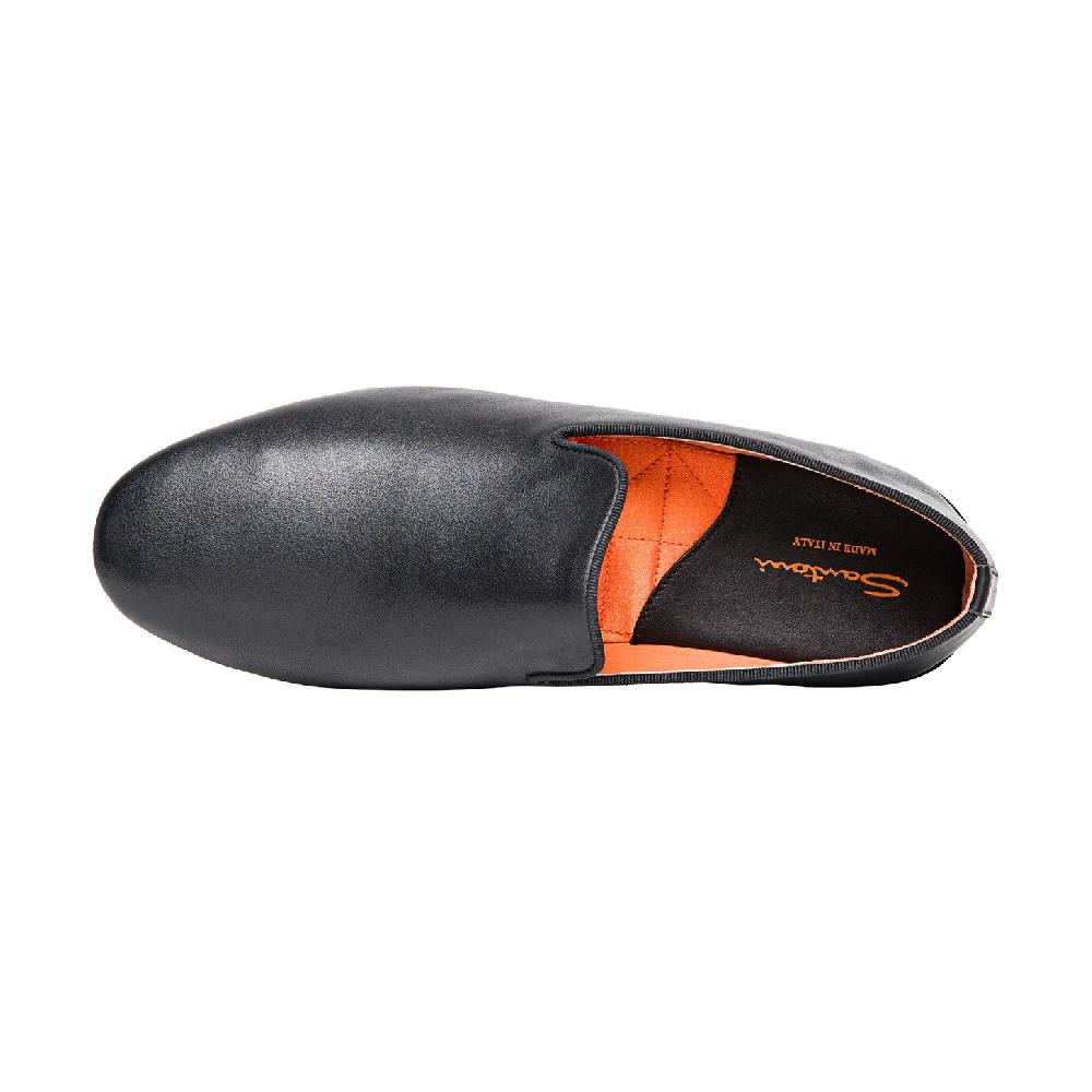 Santoni Pantofola da uomo in pelle nera Italia