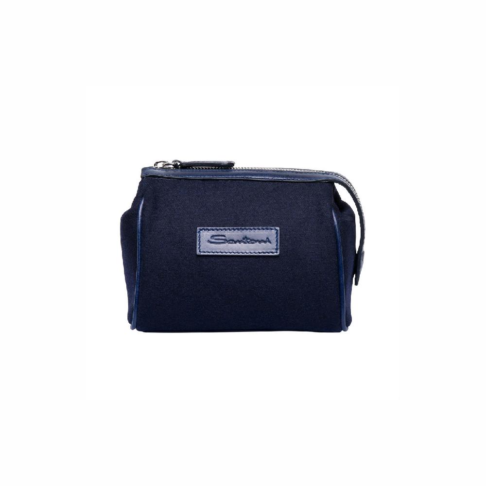 Santoni Kit con crema panno e calzascarpe con pouch in lana Consegna Veloce