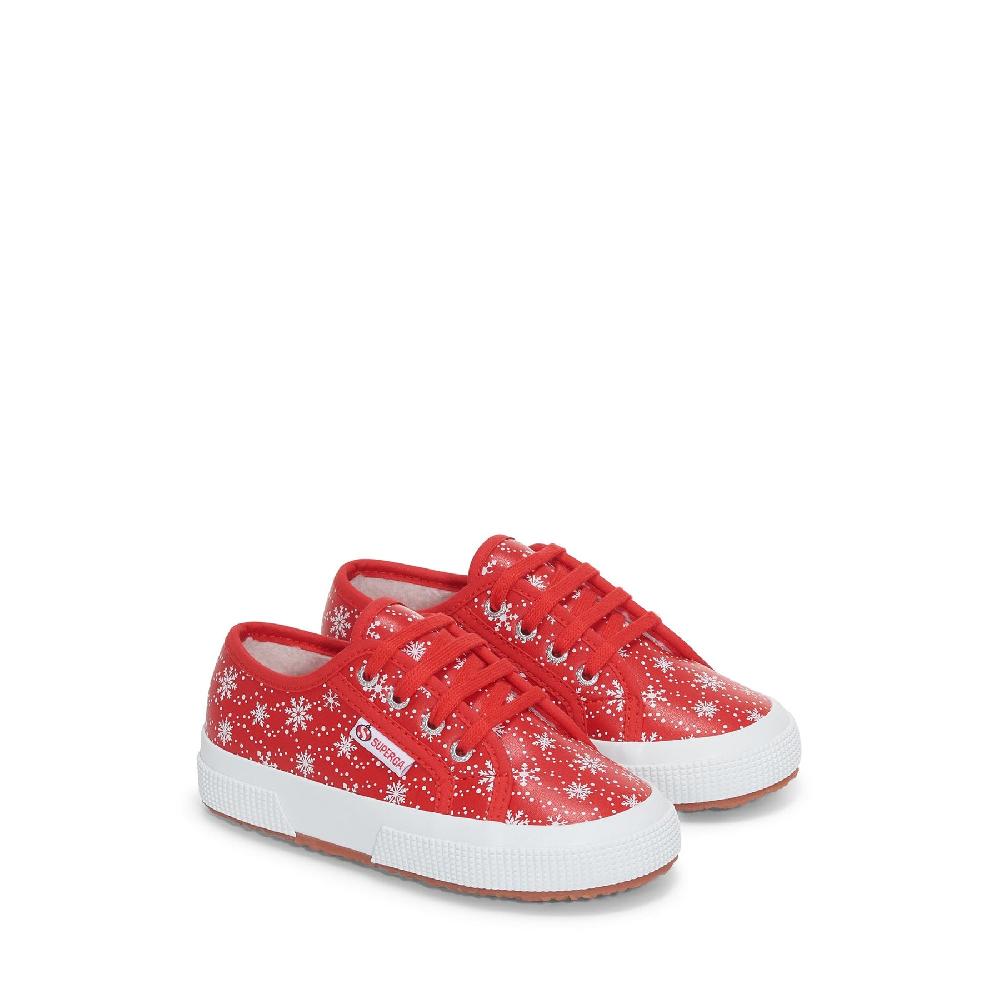 Superga 2750 KIDS VEGAN MATERIAL SNOWFLAKESRED-SNOWFLAKES Negozio