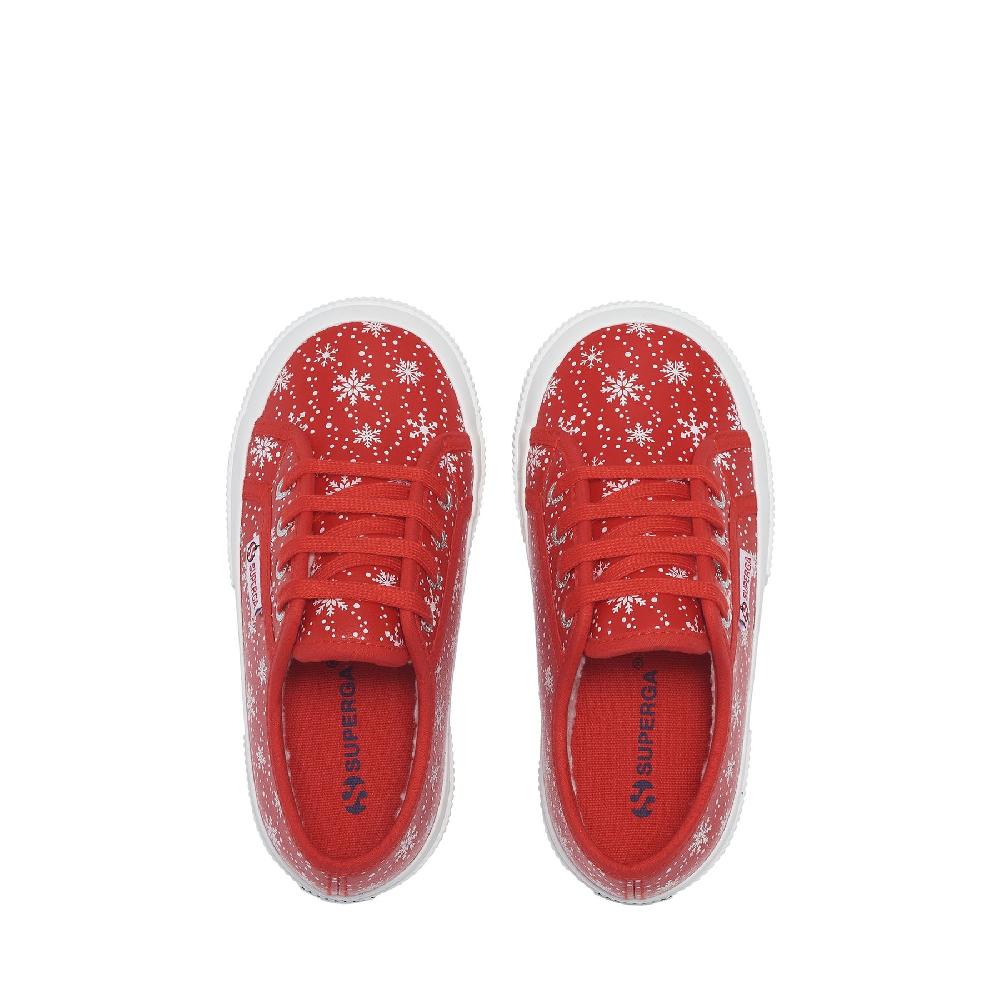 Superga 2750 KIDS VEGAN MATERIAL SNOWFLAKESRED-SNOWFLAKES Negozio