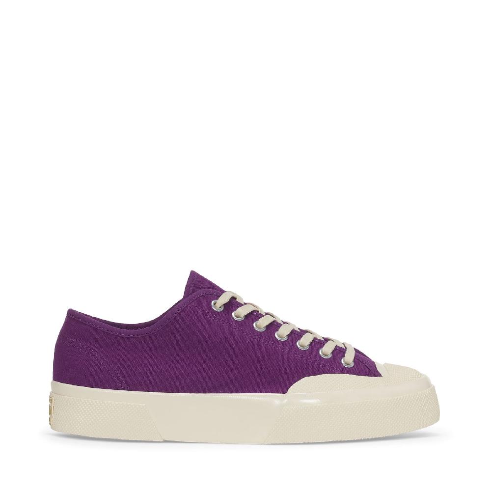 Superga 2432 WORKS LOW CUT COTTON CANVASPURPLE-OFF WHITE Pezzi Unici