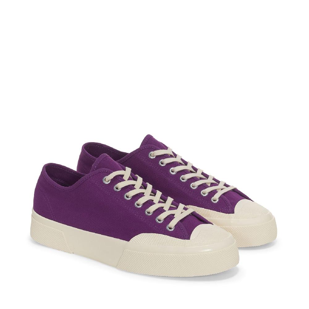 Superga 2432 WORKS LOW CUT COTTON CANVASPURPLE-OFF WHITE Pezzi Unici