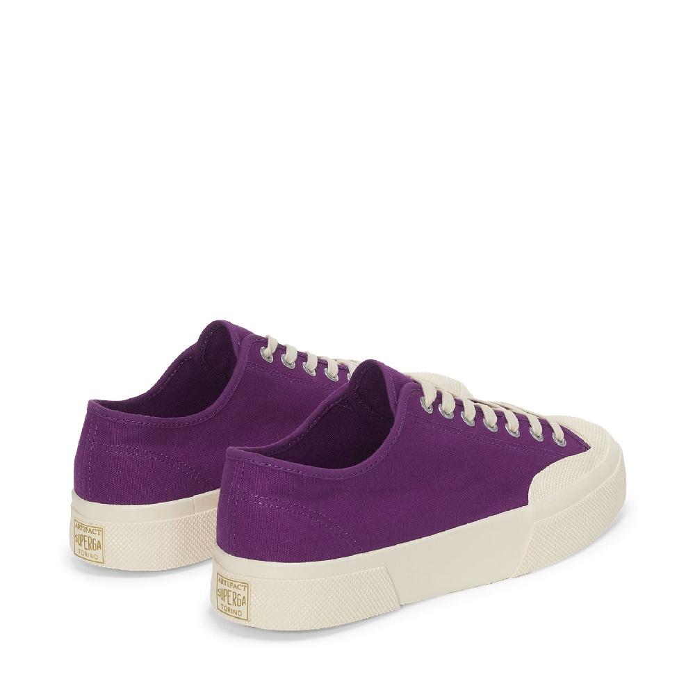 Superga 2432 WORKS LOW CUT COTTON CANVASPURPLE-OFF WHITE Pezzi Unici