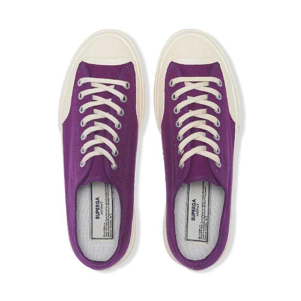 Superga 2432 WORKS LOW CUT COTTON CANVASPURPLE-OFF WHITE Pezzi Unici