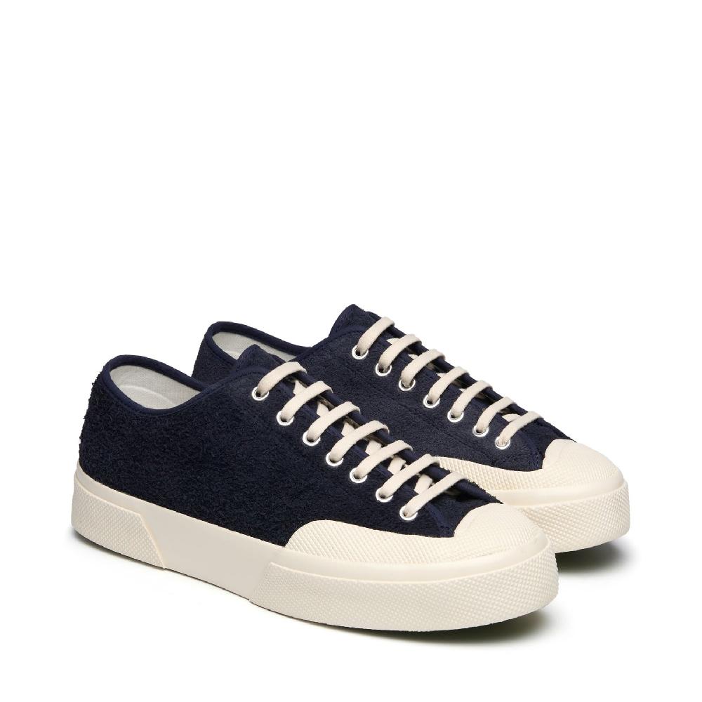 Superga 2432 WORKS HAIRY SUEDENAVY-OFF WHITE Qualità Garantita