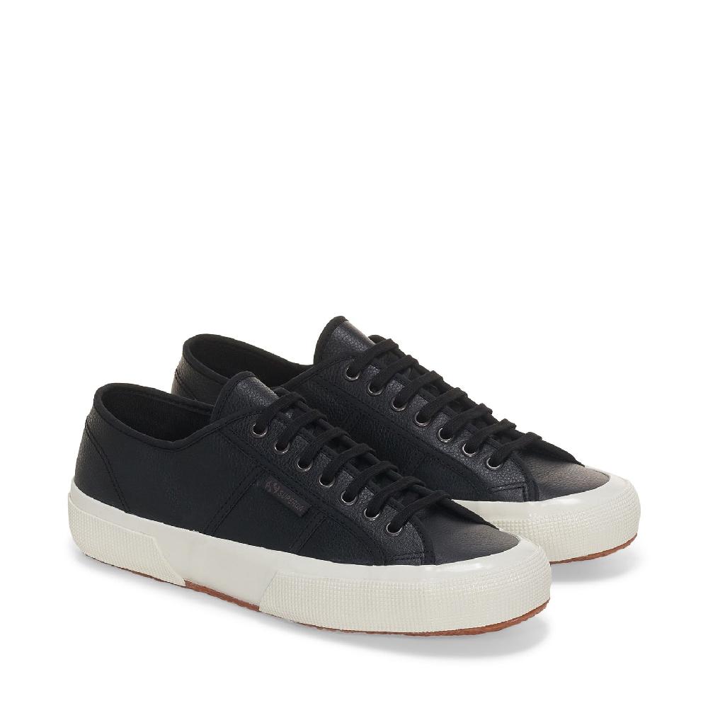 Superga 2750 OG LEATHERBLACK-F AVORIO-BLACK Consegna Veloce