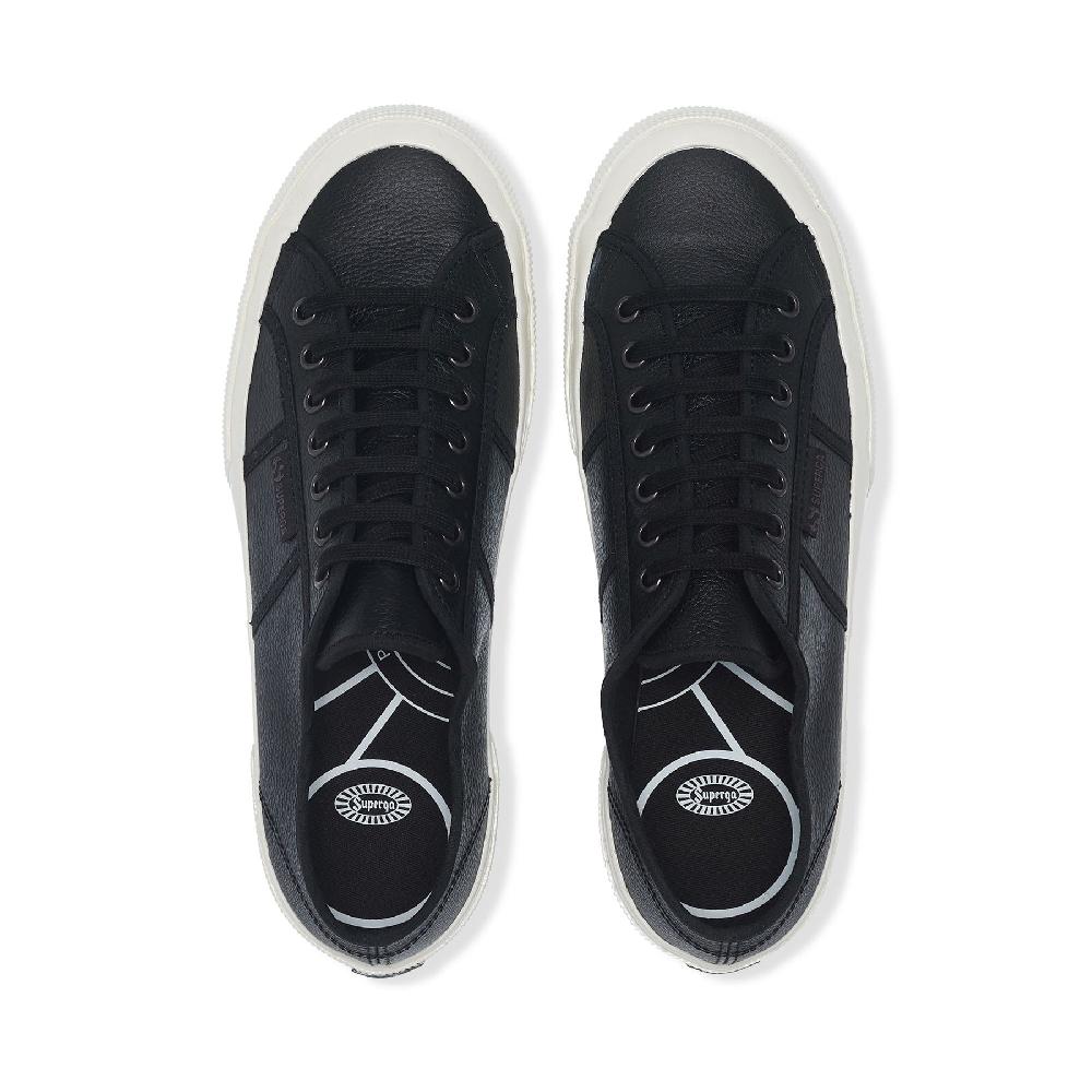 Superga 2750 OG LEATHERBLACK-F AVORIO-BLACK Consegna Veloce