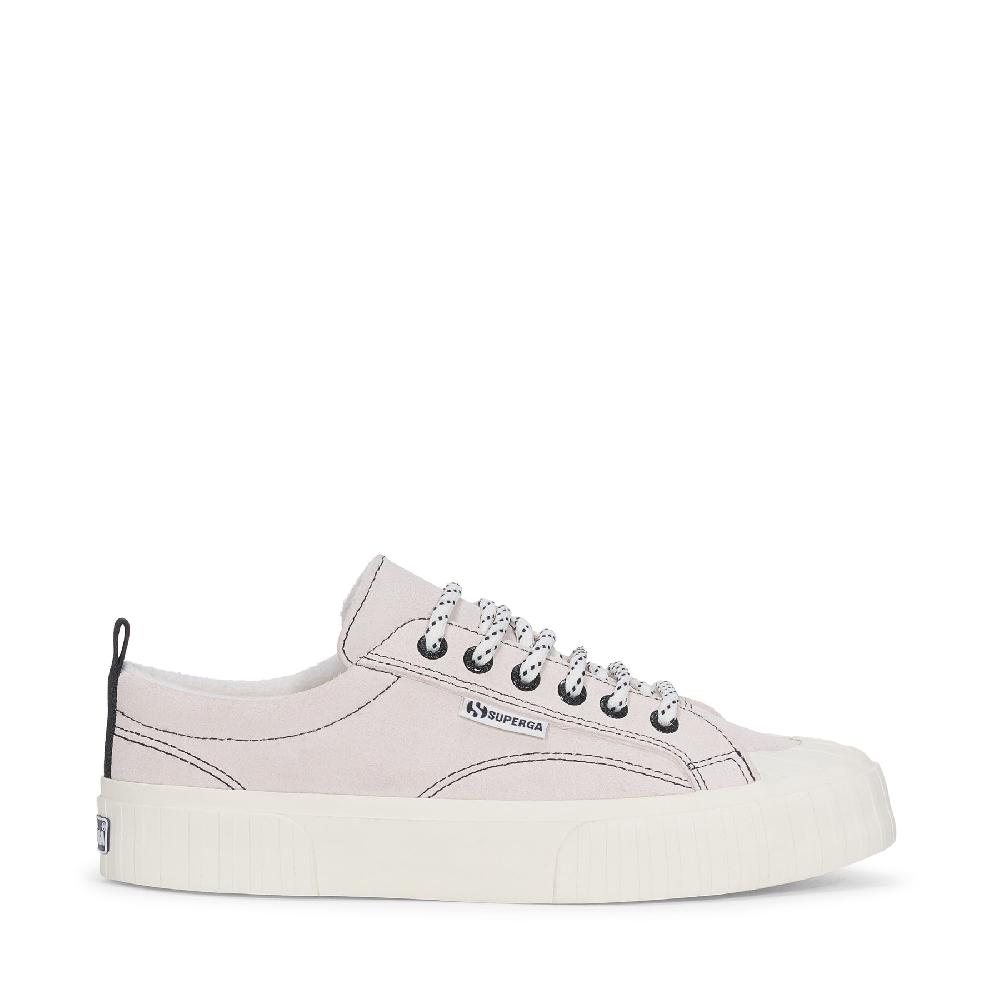 Superga 2630 STRIPE SUEDE CONTRAST STITCHINGWHITE AVORIO-BLACK-FAVORIO