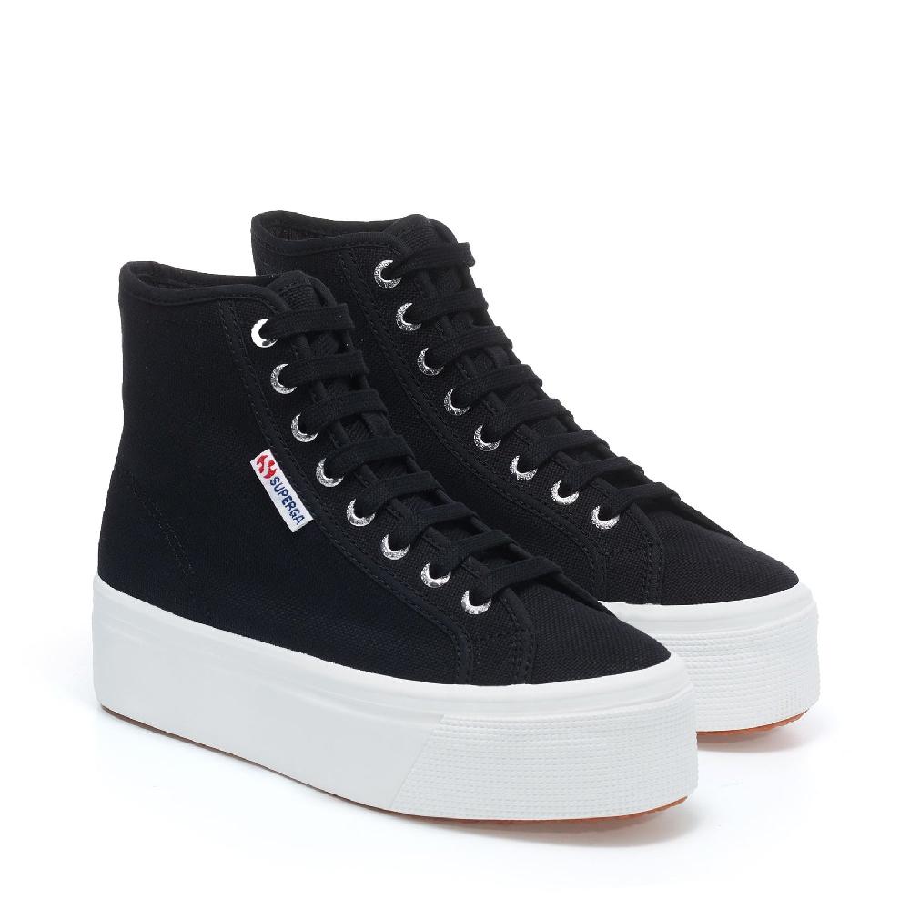 Superga 2708 HI TOPBLACK-FWHITE Italia