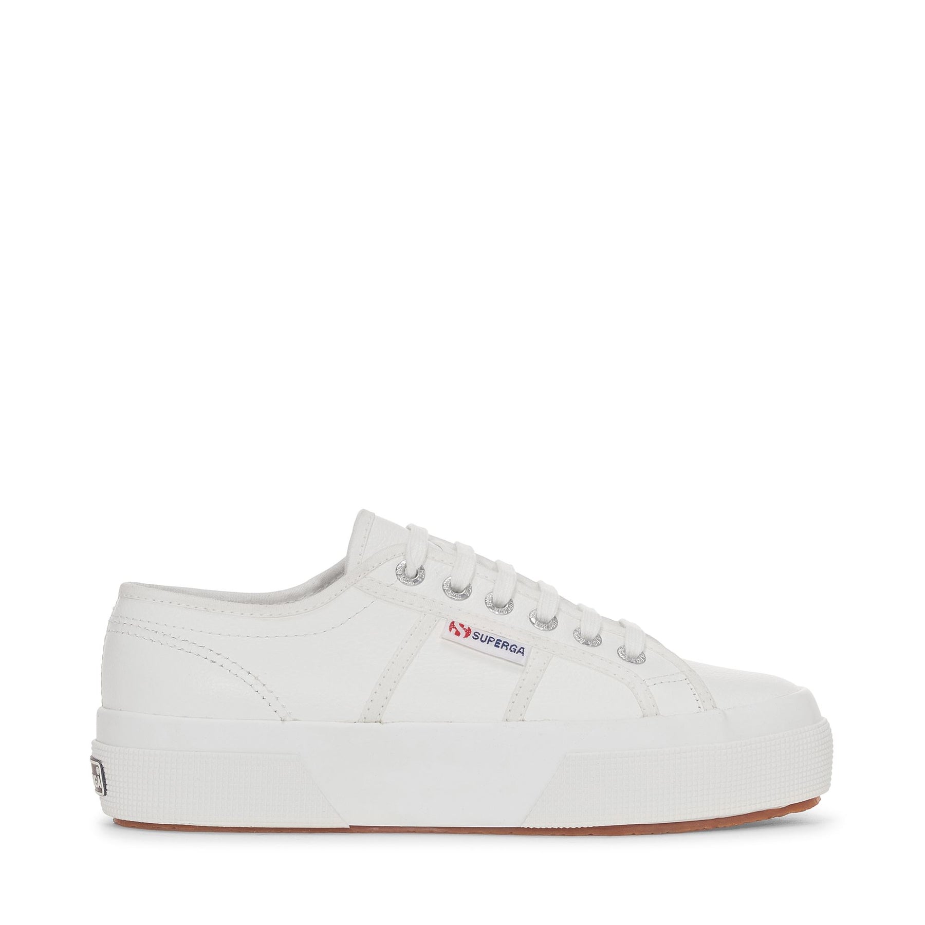 Superga 2740 PLATFORM TUMBLED LEATHERWHITE Promozione Limitata