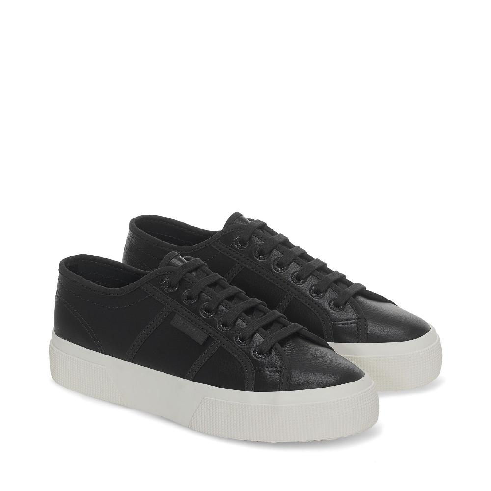 Superga 2740 PLATFORM TUMBLED LEATHERBLACK BRISTOL-FAVORIO Affare Del Giorno