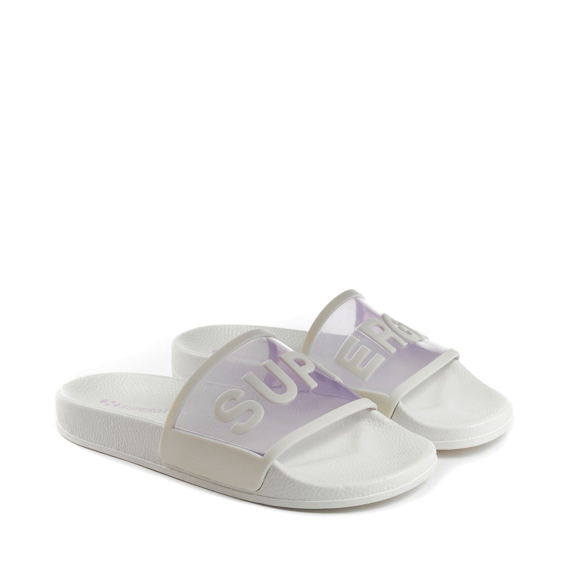 Superga 1908 SLIDES CLEAR IDENTITYWHITE AVORIO-VIOLET LILLA Convenienza