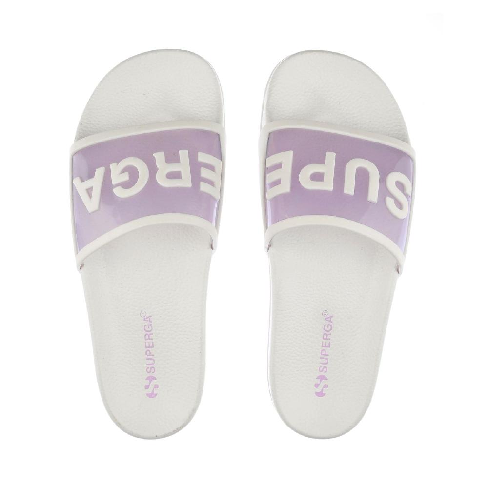 Superga 1908 SLIDES CLEAR IDENTITYWHITE AVORIO-VIOLET LILLA Convenienza