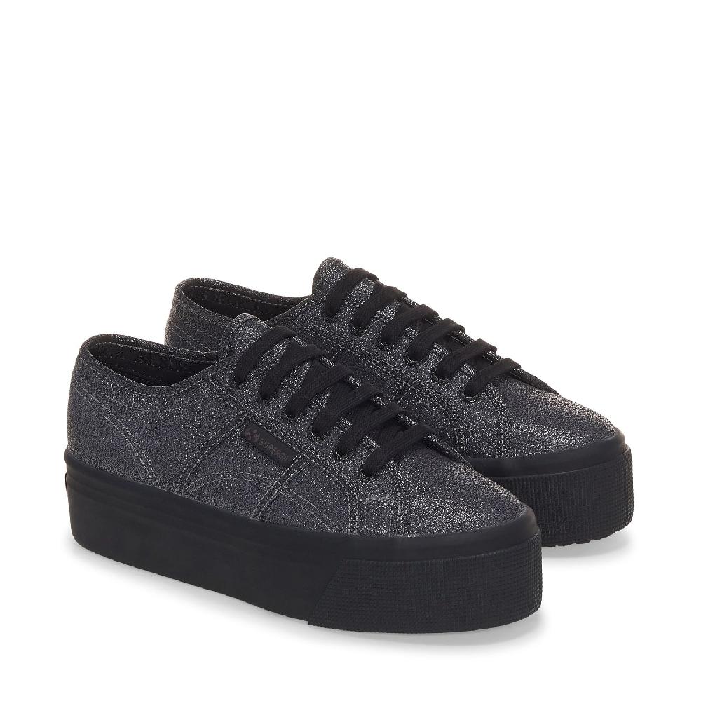Superga 2790 PLATFORM LAMETOTAL BLACK HEMATITE Sconto