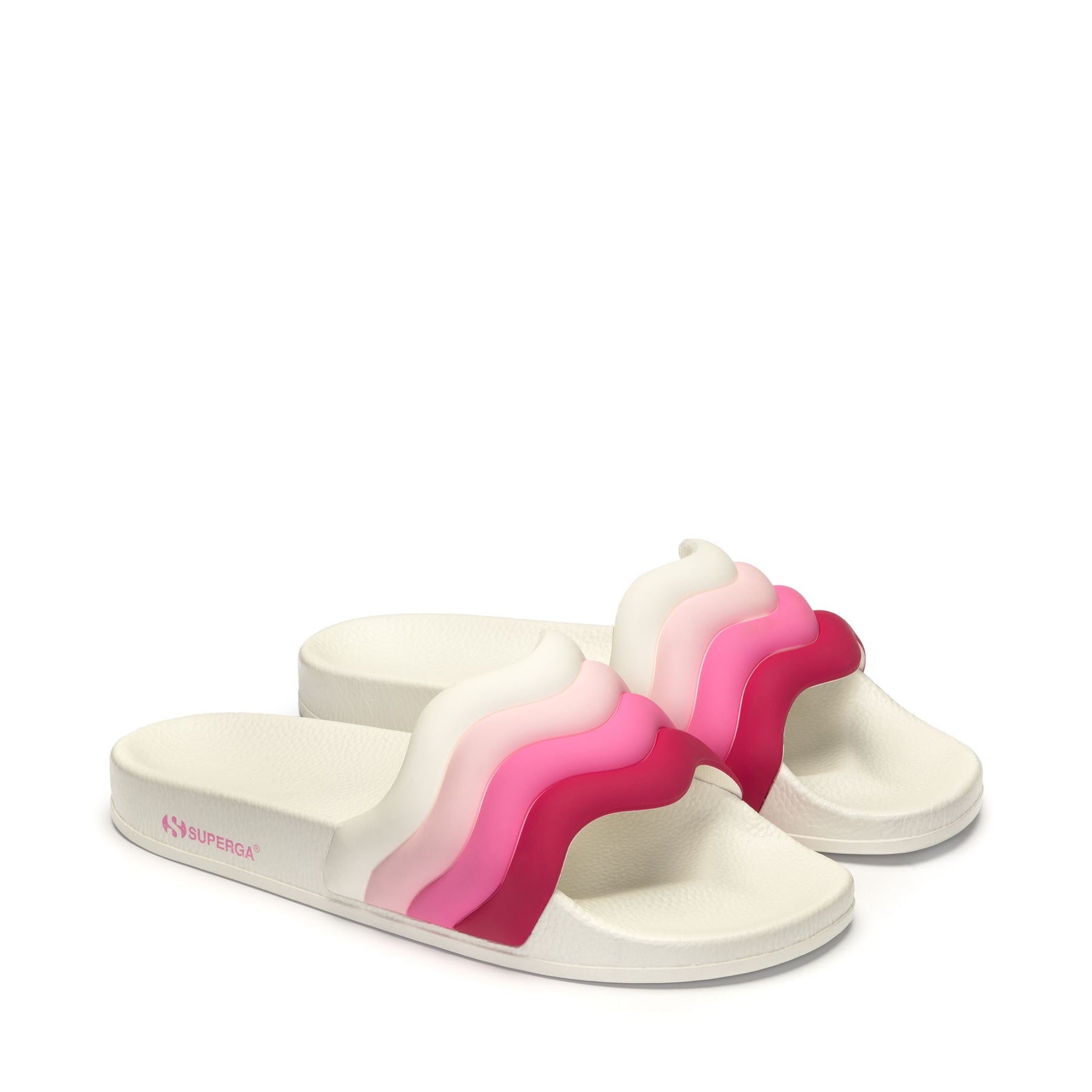 Superga 1908 SLIDES CURLY PADDED STRIPESWHITE-SHADED PINK Offerte