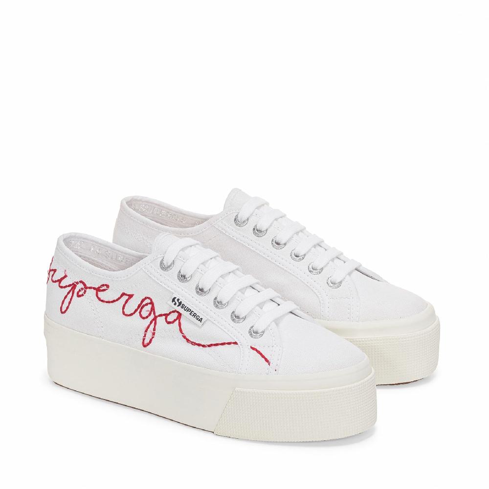 Superga 2790 RED EMBROIDERYWHITE-RED FLAME FAVORIO Novità