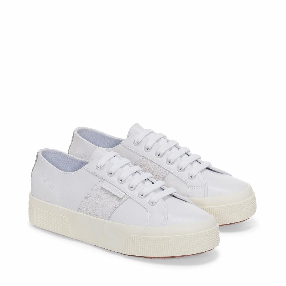 Superga 2740 PLATFORM SNAKEWHITE-SILVER-FAVORIO Saldi Di Fabbrica